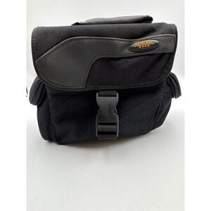 Kodak Gear Black Canvas Padded Camera Bag Multi-Pocket Shoulder Belt Case